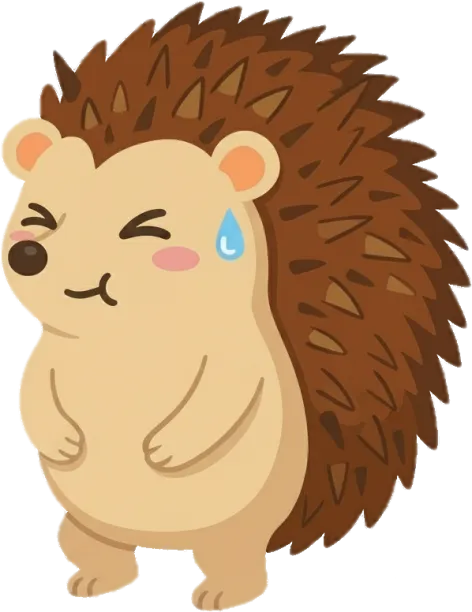 The hedgehog, covered in notes, straining a little under the weight